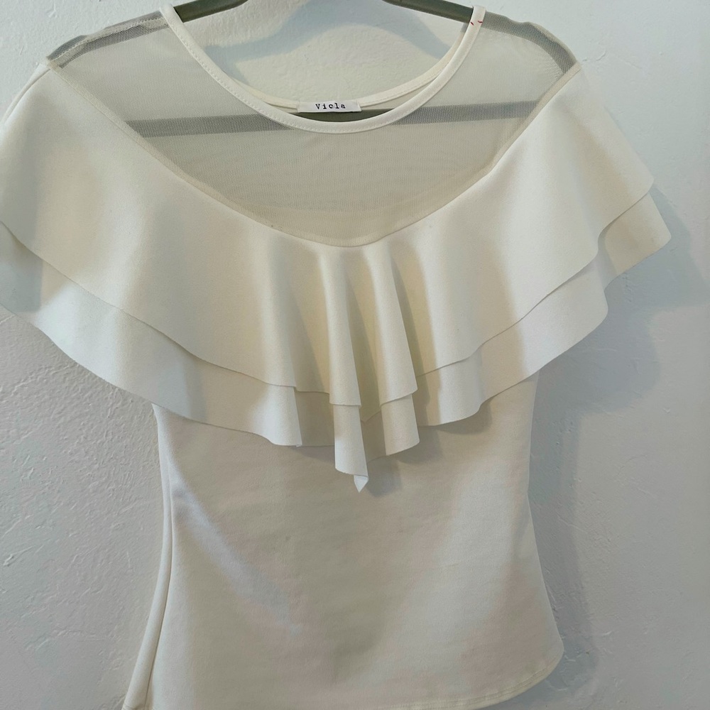 White fancy dress shirt and it's really sexy bitch on super cute never worn